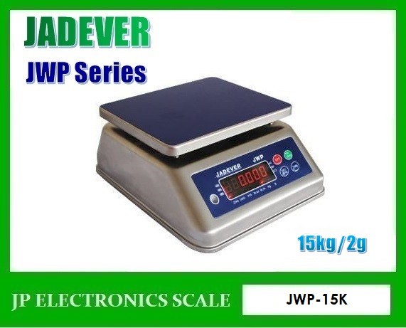 เครื่องชั่งกันน้ำ15กิโลกรัม ตาชั่งกันน้ำ15kg ยี่ห้อ JADEVER รุ่น JWP Series