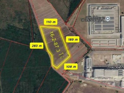 ขายที่ดินผังสีม่วง​ ติดนิคมโรจนะ​   ศรีมหาโพธิ,ปราจีนบุรี