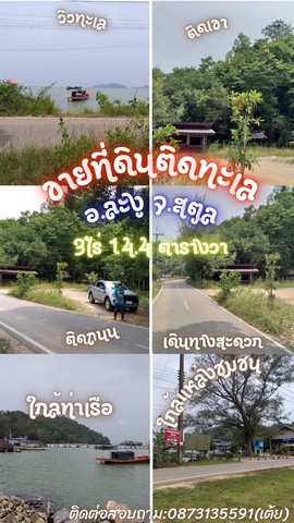 ขายที่ดินวิวทะเล ติดถนน 3 ใกล้ท่าเรือ ทะเลปากบารา สตูล