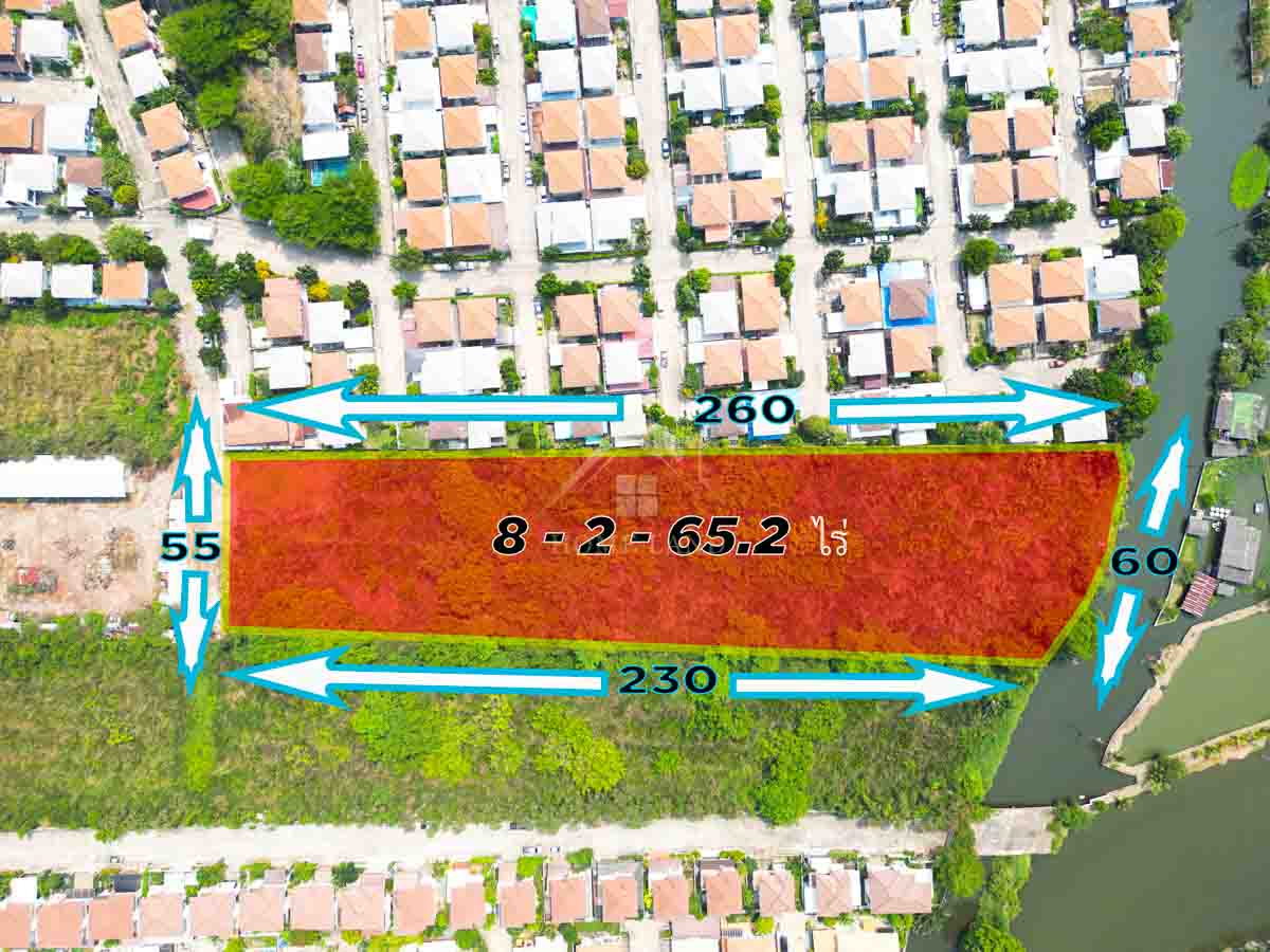 ที่ดินเปล่าขนาด 8-2-65.2 ไร่  ประชาอุทิศ ทุ่งครุ (ซอยนิพนธ์) ติดถนน เลียบนวงแหวนกาญจนาภิเษก