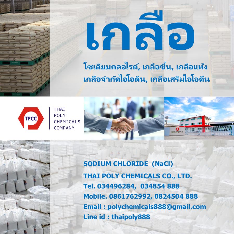 โซเดียมคลอไรด์, เกลือบริสุทธิ์, จำกัดไอโอดีน, เสริมไอโอดีน, Sodium Chloride, Refined Salt, NaCl, Iodized Salt