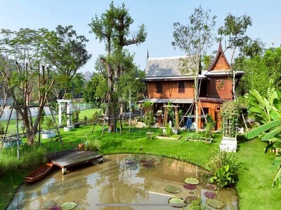 ขายวิลล่า เรือนไทยประยุกต์ริมน้ำ ใกล้ มศว.องครักษ์