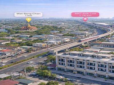 ทำเลถนนใหญ่ พระยาสุเรนทร์ ใกล้รถไฟฟ้าสายสีชมพู  ให้เช่าอาคาร 4ชั้