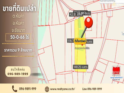 ขายที่ดิน 50-0-66 ไร่ ต.หันคา อ.หันคา จ.ชัยนาท