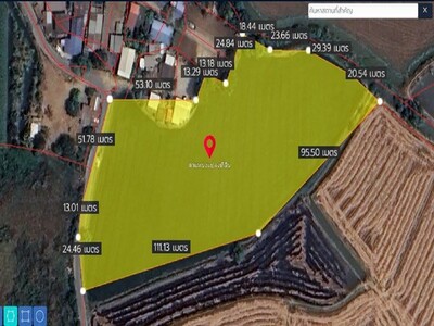 ขาย ที่ดิน เปล่า ที่นา เนื้อที่ 7-3-53 ไร่ ถนนอ่างทอง-ท่าเรือ 