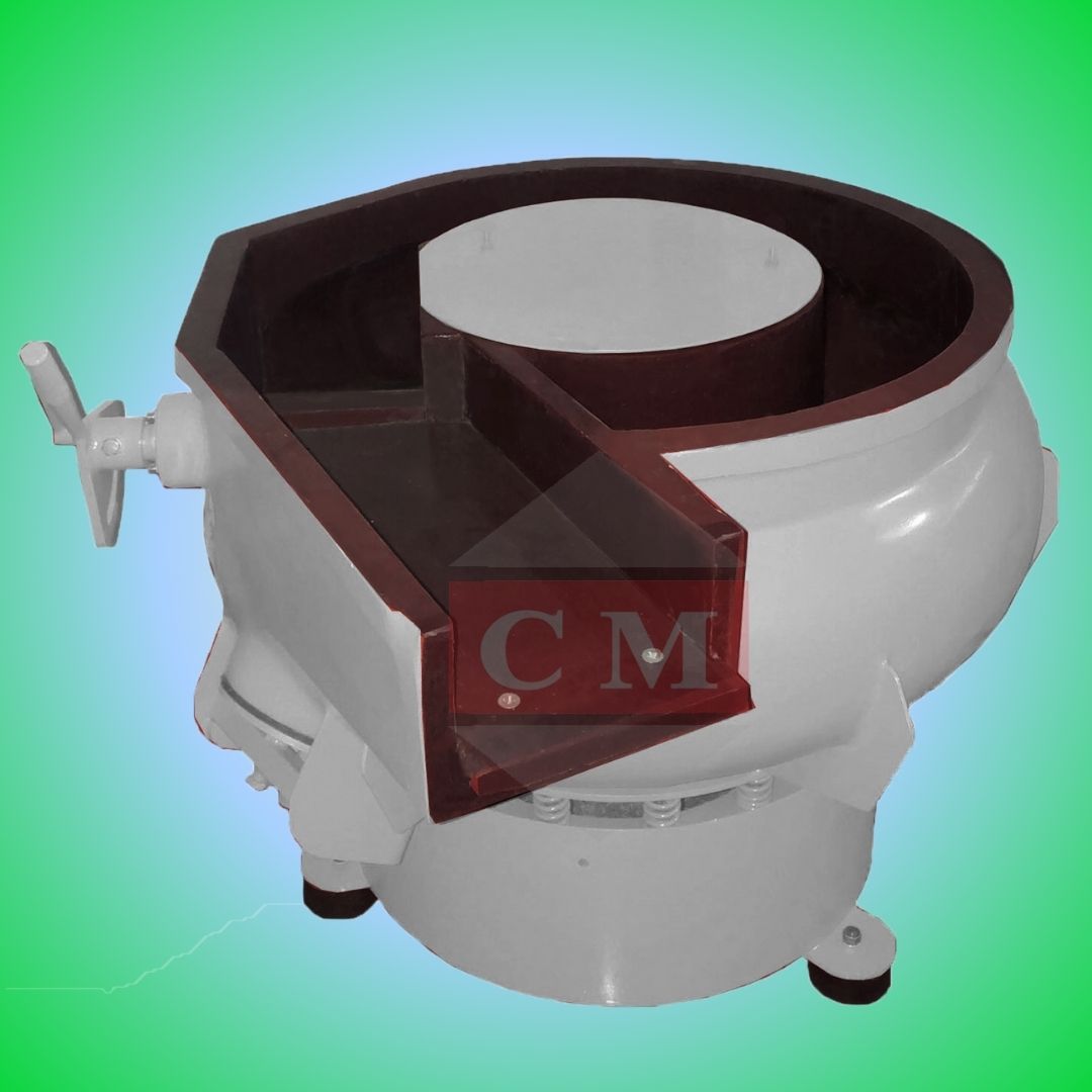  เครื่องขัดผิวโลหะแบบเขย่า (มีสะพานแยกชิ้นงาน) (Vibratory finishing machine with Separator) 
