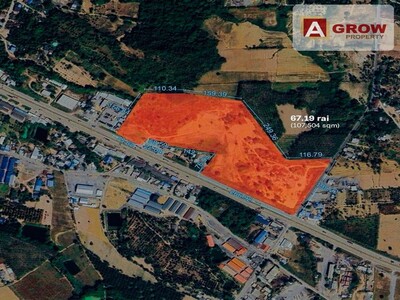 ขายที่ดินจำนวน 67.19 ไร่ สีเหลืองติดถนนใหญ่ 331 ศรีราชา ชลบุรี