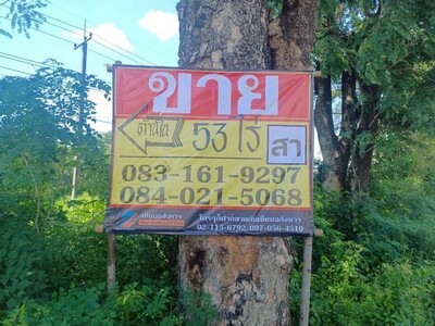 ขายที่ดิน  53-0-0 ไร่  ราคาถูก  ติดถนน   วัดโบสถ์   พิษณุโลก