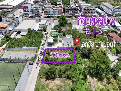 ลดราคา ที่ดินผังสีม่วง 200 ตร.วา ซอยเอกชัย 76/1 บางบอน 1