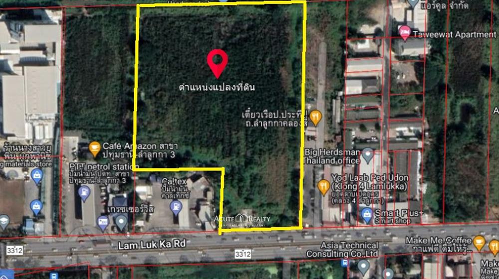 เช่าที่ดินติดถนนใหญ่ ทำเลดีมาก ใกล้ MRT คูคต  ลำลูกกา ปทุมธานี 