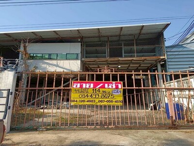 ขาย/เช่าโกดัง พร้อมออฟพิศ 112.4 ตารางวา  ติดถนนทองสุข  พุทธบูชา39