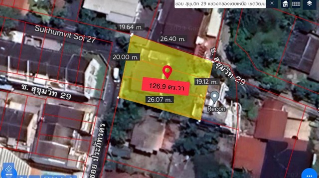 ขายที่ดินพร้อมสิ่งปลูกสร้างสุขุมวิท 29 พร้อมบ้านเดี่ยว 2 ชั้น พื้นที่ 126.9 ตร.วา